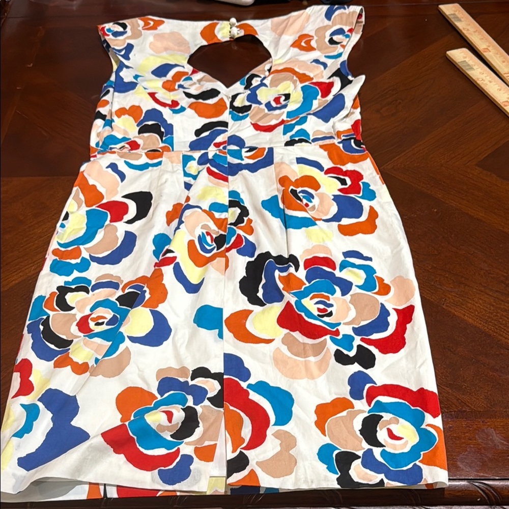 Anthropologie Tracy Reese Multicolor Floral Midi Dress selah lined cutout midi - Picture 8 of 10